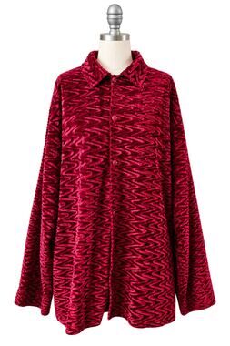 Vintage Morbid Threads Red Velvet Shirt Large 90s Y2K Mall Goth Hot Topic